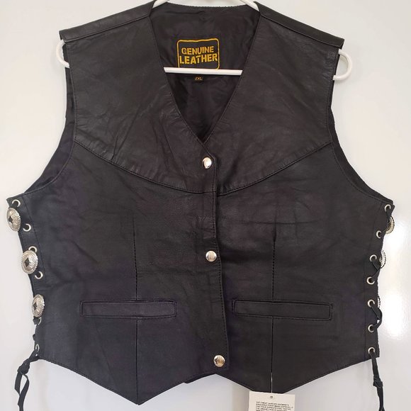 Leather Vest 2XL NWT - Picture 1 of 7